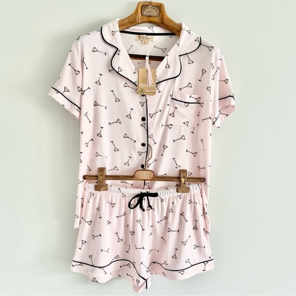 Other - Women's Soft Pink Martini Print Pajama Set